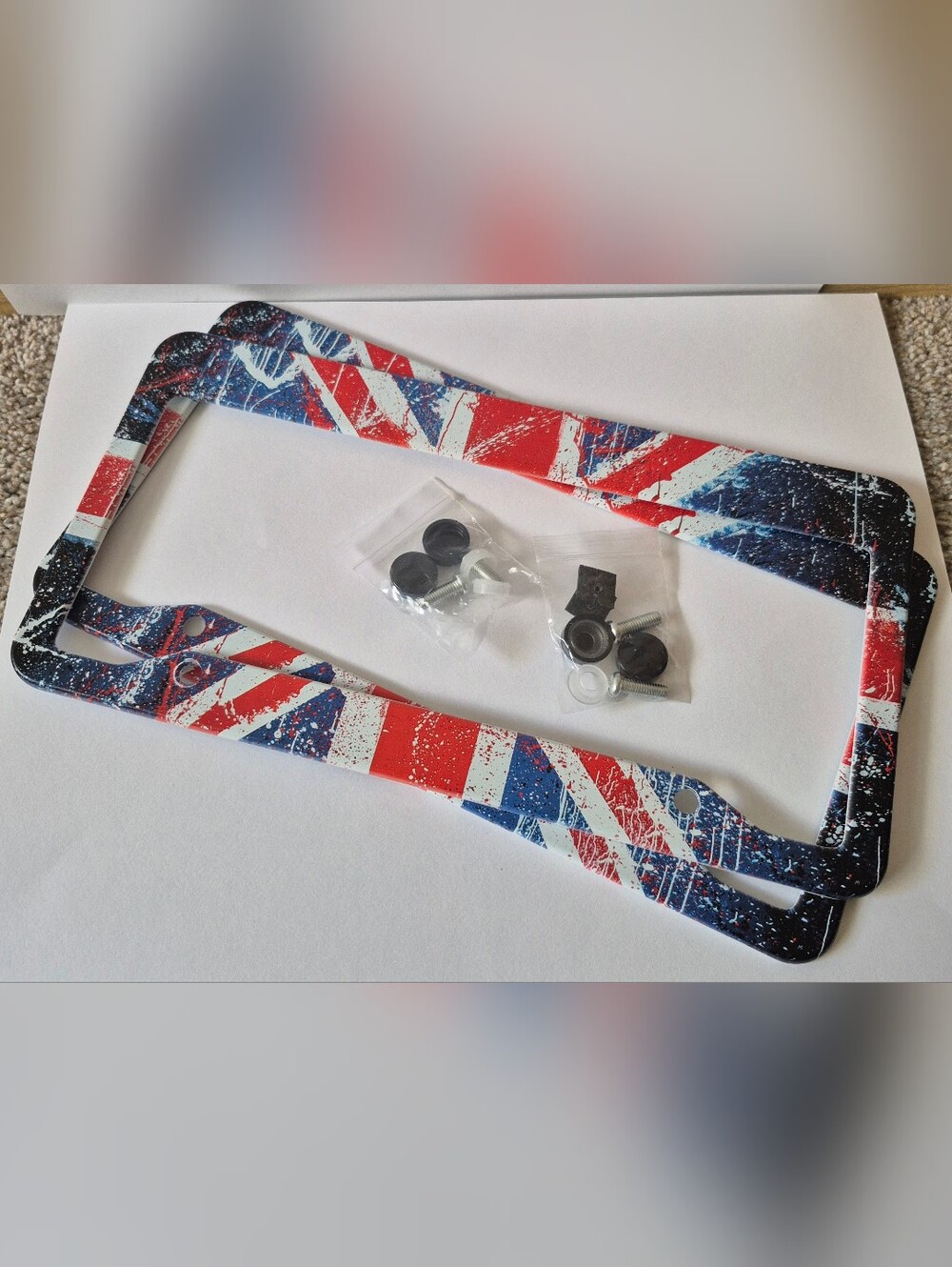 Union Jack Flag-Themed License Plate Frames - BRAND NEW